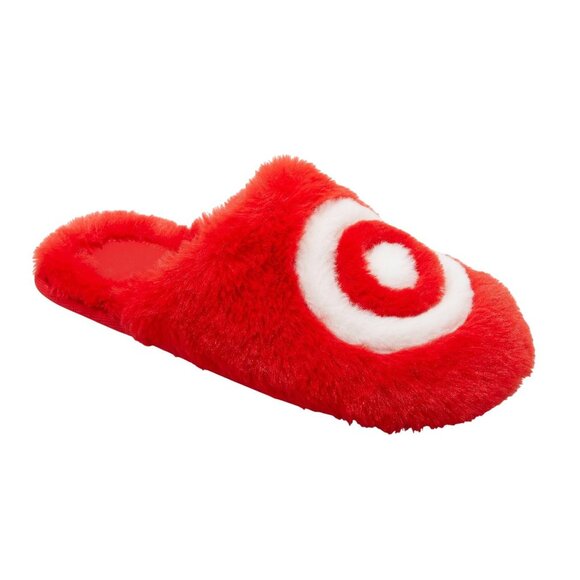 NWT Wondershop Womens Mens Bullseye Scuff Slippers Red XL (W 11/12) (M 9/10) - Picture 1 of 11